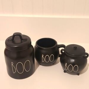 Rae dunn BOO Halloween cauldron set